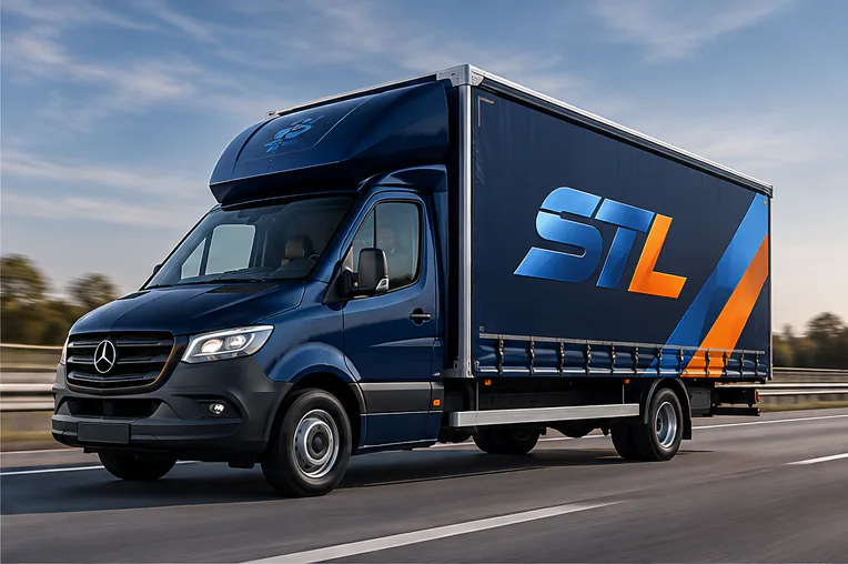 Bus STL do 3,5 t z plandeką i oklejeniem firmowym